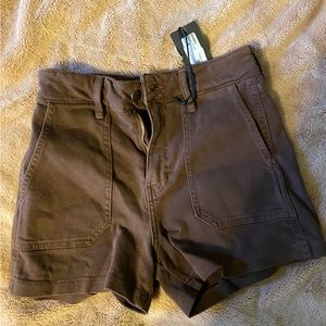 Just black denim shorts